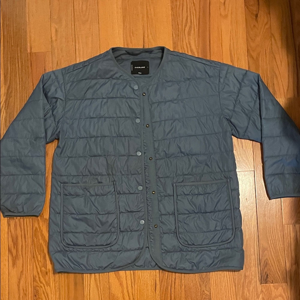 Everlane Quilted Liner Jacket in Slate Blue